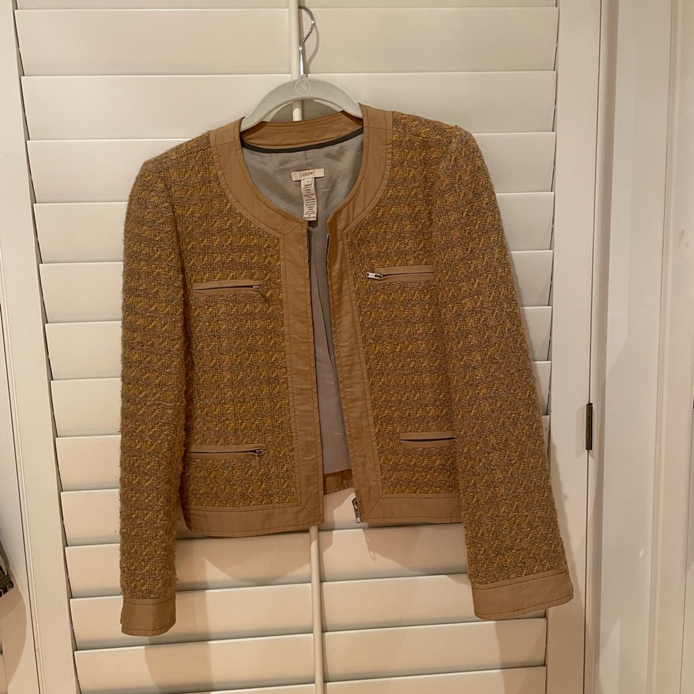 Jcrew Size 4 Tweed Jacket in honey/gold